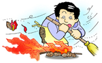 風の強いときにたき火をしない