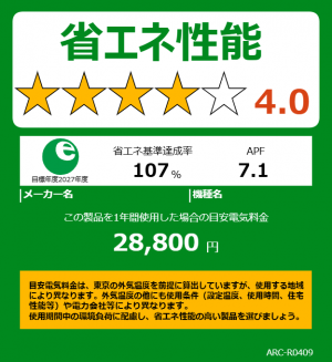 最新の省エネラベルの例